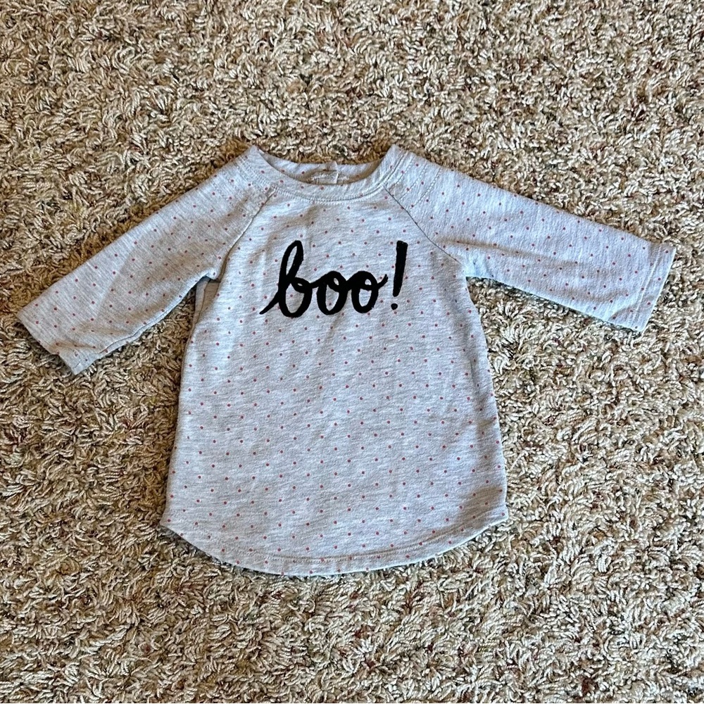 GAP Halloween Gray Long Sleeve Boo